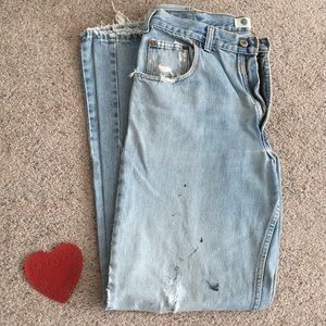 ARIZONA JEAN CO. Big Ring Jeans Distressed Denim Relaxed Fit Size 34 X 34 tag
